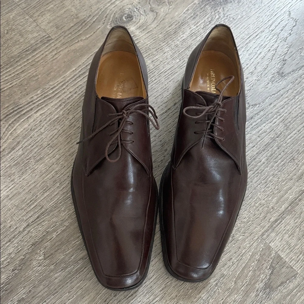 Bruno Magli Ranuncolo Brown Leather Oxford Shoes Mens 13W lace up Italy office